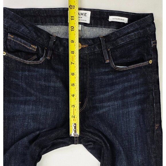 Frame Size 27X26 Womens Blue Le Crop Mini Boot Blue Denim Embroidered Logo Jeans - Picture 3 of 14